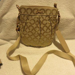 Coach Khaki Branded Logo Crossbody New!